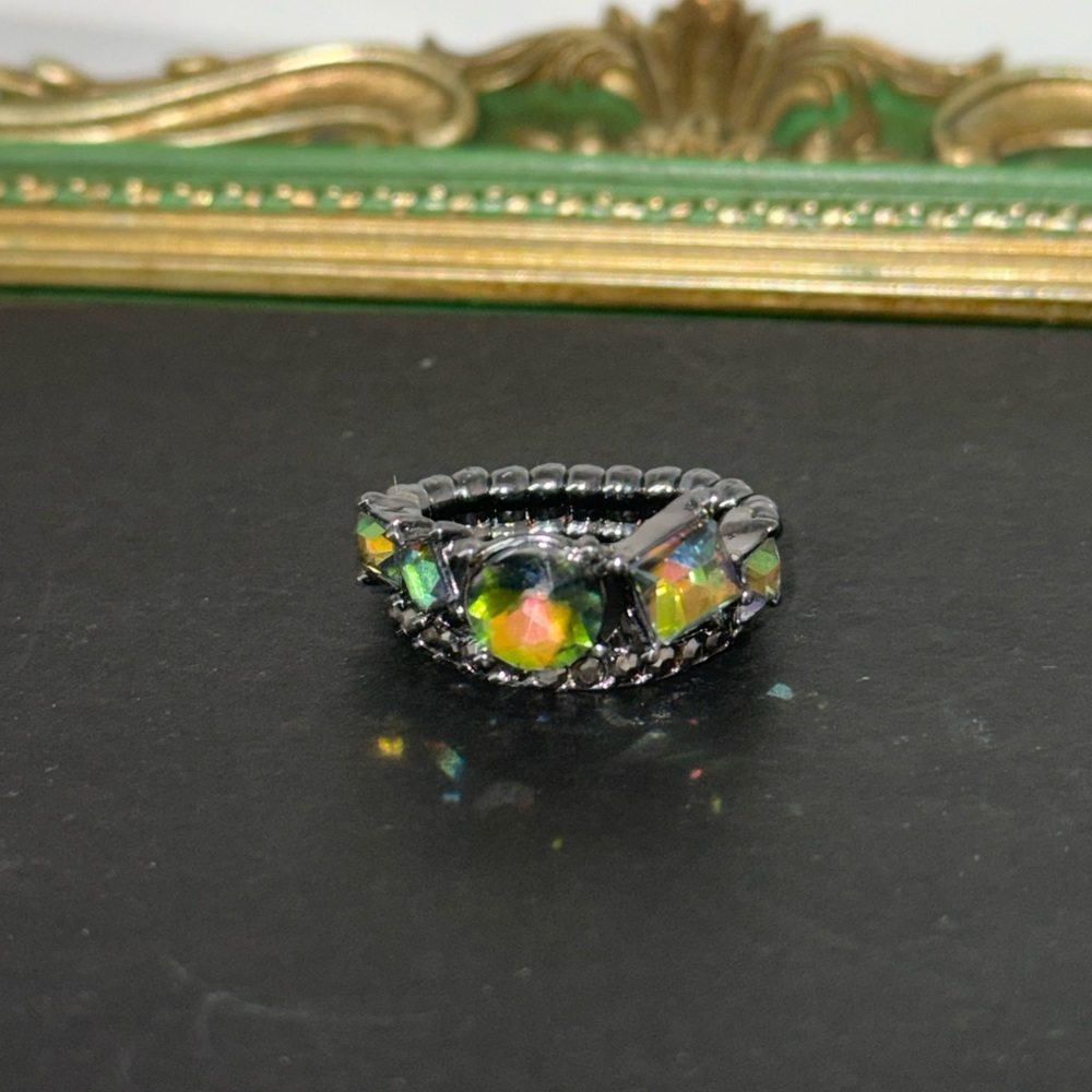 Multicolor Gemstone Stretch Ring - image 3